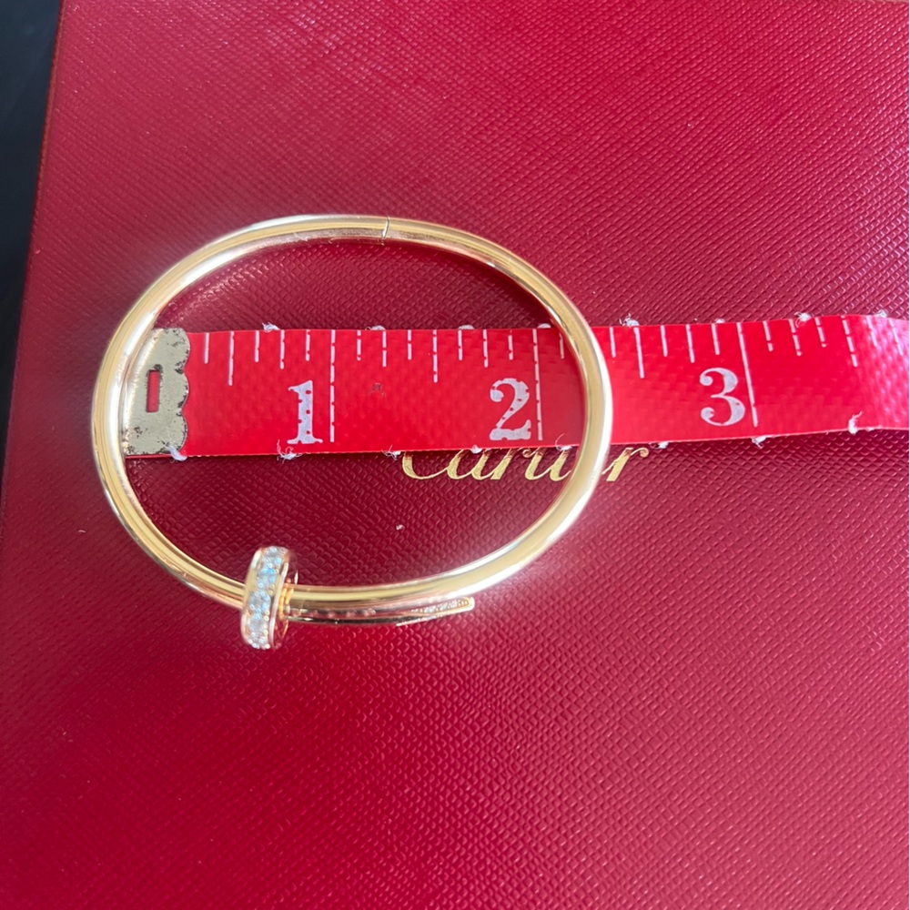 Cartier Juste Un Clou pink gold with diamonds bracelet - Picture 11 of 15